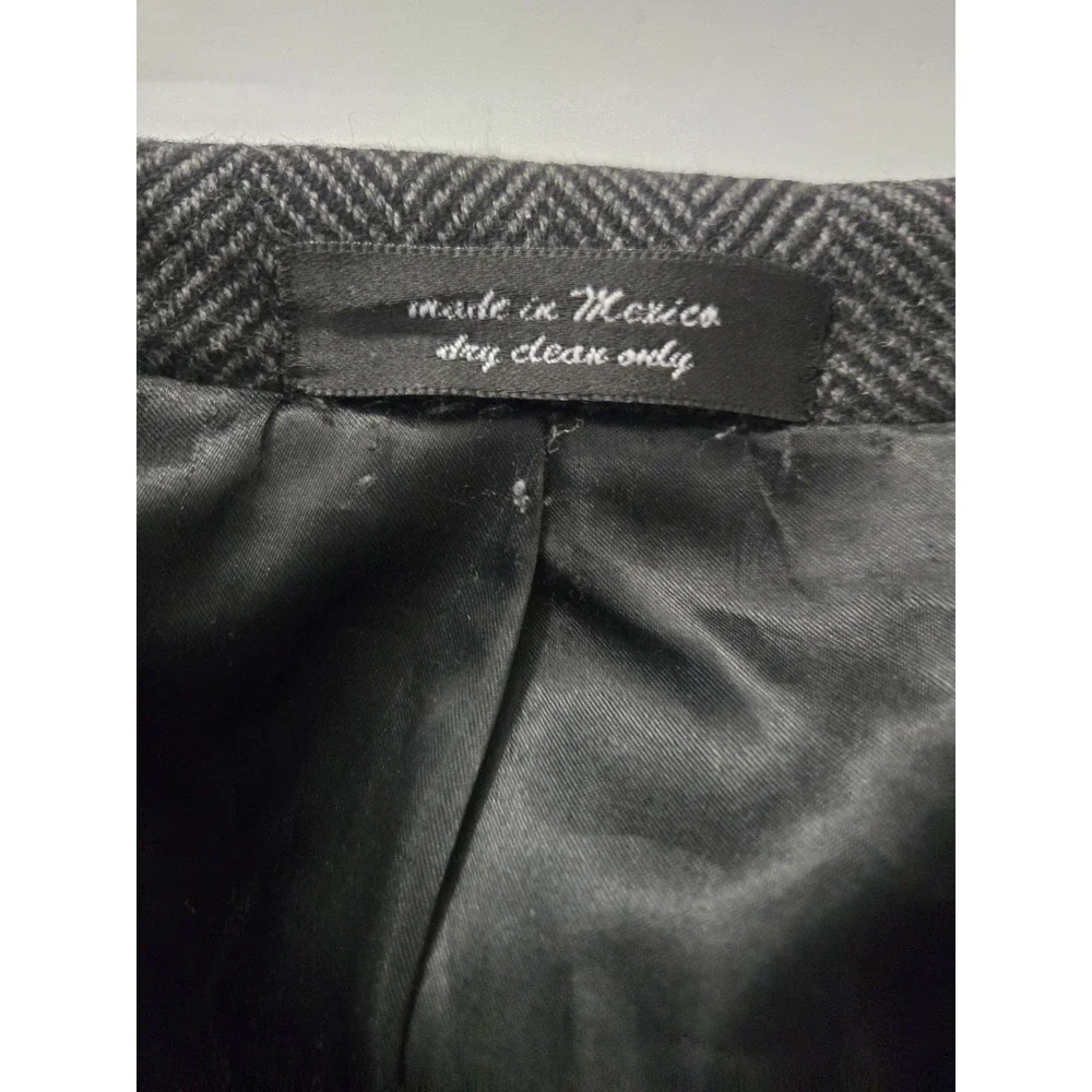 Chaps Ralph‎ Lauren Overcoat Mens 42R Gray Herringbone 100% Wool Trench Coat...